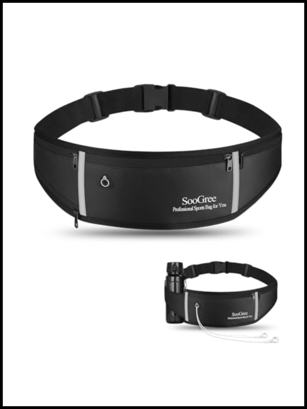 Waterproof Adjustable Waist Pack Running Fanny Pack Reflective Strip